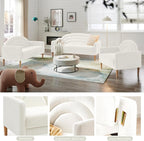 49" Small Loveseat Sofa for Small Spaces, Mid Century Modern Sofa, Linen - Image 8