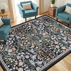 Area Rug Living Room Rugs: Floral 4x6 Washable Rug Vintage Soft Boho Non-Slip - Image 2