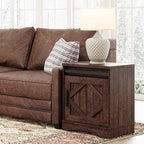 WAMPAT 24.3" H End Table for Living Room, Rustic Nightstand by WAMPAT