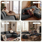 GRUSIGN 108'' Modular Sectional Boneless Couch, Tufted Cloud Sectional Couches - Image 5