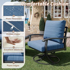 HOMREST Patio Furniture Sets 7 PCS Outdoor Metal Conversation Sets, 360 Degree - Image 4