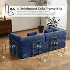 79" Convertible Sofa Bed with Fixed-Shape Frame & Removable Armrests, Modular - Image 4