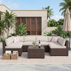 7-Piece Outdoor Sectional Furniture Set, Patio Furniture Sets - Image 6