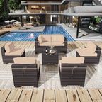 Outdoor Patio Furniture Set, 7 Pieces Outdoor Sectional Furniture Patio Sofa by ASJMR