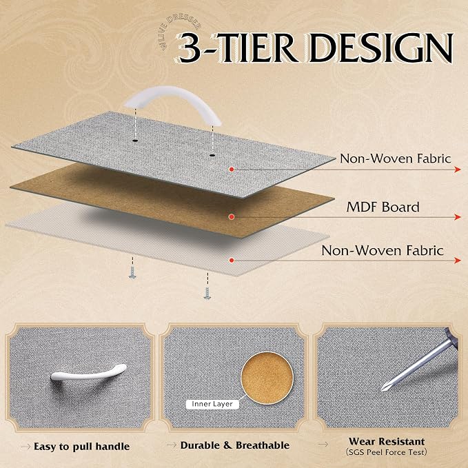 WLIVE 9-Drawer Dresser, Fabric Storage Tower - Image 6