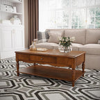 Rectangular Coffee Table with 2 Storage Drawers, Mid-century Solid Wood Living - Image 9