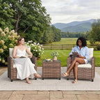Garvee Outdoor Wicker Chairs, 3 Pieces Patio Furniture Set, All Weather High - Image 6