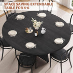Extendable Dining Table, Round Kitchen Dining Room Dinner Table - Image 3