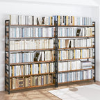 HCHQHS 6 Tier Bookshelf, Adjustable Industrial Bookcase, Vertical Tall Book - Image 2