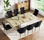 Henf 63"-79" Dining Table Set for 8, 9 Pieces Extendable Dining Table and 8 - Image 2