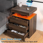 HOMMPA Set of 2 Rustic Brown Nightstands - Image 5
