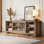 LINSY HOME TV Stand for 75 Inch TV, Modern Farmhouse Entertainment Center - Image 4
