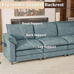 JUMMICO 118.9" Modular Sectional Cloud Couch 3-Seat Sofa Set - Image 6