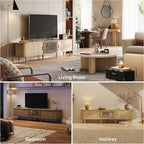 94.5" Fluted Mid Century Modern TV Stand - Image 6