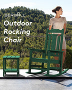SERWALL HDPE Outdoor Rocking Chair Set of 2, Patio Rocking Chairs Set, Rocking - Image 6