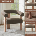 VKNOW Accent Chair Living Room Chairs Set of 2, Modern Upholstered Arm Chair - Image 4