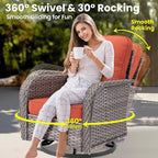 ovios 5 Pieces Patio Furniture Set, Outdoor Wicker Sofa Couch - Image 5