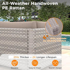 14-Seat Outdoor Wicker Patio Furniture Set - Image 4