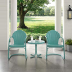 Crosley Furniture Tulip 3-Piece Outdoor Chair and Side Table Set, Retro Metal - Image 5