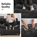 111'' Sectional Cloud Deep Seat Couch, Modern Comfy Chenille L Shaped Sectional - Image 5