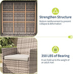 3-Piece Outdoor Furniture Set, PE Rattan Wicker Chairs - Image 5