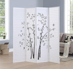 Roundhill Bamboo Print 4-Panel Framed Room Screen/Divider by RoundhillFurniture