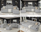 Oversized Modular Sectional Sofa, Solid Wood Frame, Removable Washable Cover - Image 8