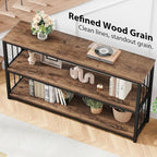 LVB Rustic Entryway Table, Industrial Extra Long Hallway Sofa Table, Wood Metal - Image 8