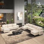 HERA'S HOUSE 124" Modular Sectional Sofa, Oversized U Shaped Couches - Image 9