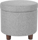 Homepop Home Decor | Upholstered Round Storage Ottoman | Ottoman - Image 7