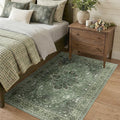 RELEANY Area Rugs 3'x5' Washable Non-Slip, Floral Vintage Distress Print by RELEANY