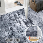 2'x5'Runner Rug Washable Rug: Modern Abstract Soft Thin Runner Rug Black - Image 7