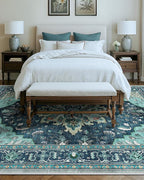 RELEANY Area Rugs 9'x12' Washable Non-Slip, Floral Vintage Distress Print - Image 8