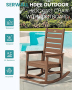 SERWALL Outdoor Rocking Chair Set of 2, Oversized Rocking Chair - Image 4