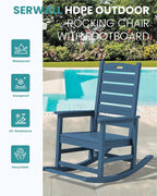 SERWALL Outdoor Rocking Chair Set of 2, Oversized Rocking Chair - Image 4