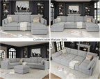 Oversized Modular Sectional Sleeper Sofa, Solid Wood Frame, Removable Washable - Image 7