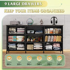WLIVE 54''W Dresser for Bedroom, 65 inch TV, Wide Chest of Drawers - Image 5