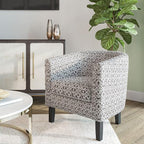 BELLEZE Accent Barrel Chair Set of 2, Linen Round Chair Club Tub Sofa Corner - Image 2