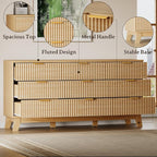 BORNOON Fluted 9 Drawer Dresser, 57.1" Wide Modern Boho Chest of Drawers - Image 5