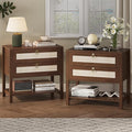 Xixini Nightstand Set of 2, Rattan Boho Bedside Table by Xixini