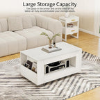 39" Wood Coffee Table for Living Room, Sides Storage - Image 5