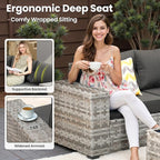 ovios 12 Pieces Patio Furniture Set, Outdoor Wicker Sectional Sofa - Image 5
