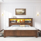EnHomee Queen Bed Frame with Headboard and Storage, 4 Drawers and LED Built in - Image 3
