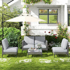 Jocoevol Outdoor Patio Sofa Conversation Set–Rattan 4 Seats Comfortable Couch - Image 2