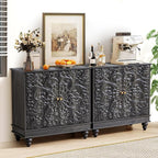 weselon Accent Cabinet with 2 Doors, Classic Carved Storage Sideboard Buffet - Image 7