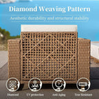 SUNSHINE VALLEY 4 Pieces Patio Furniture Set, Outdoor Rattan Wicker Chairs and - Image 5