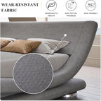SHA CERLIN Full Size Upholstered Bed Frame, Deluxe Low Profile Sleigh Bed - Image 5