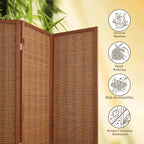 8 Panel Room Divider and Extra Wide Folding Privacy Screen, Bamboo Room Divider - Image 4