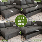 108 Inch Sectional Sleeper Sofa - Image 7