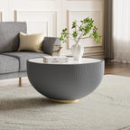 Round Marble Coffee Table Set of 2, 2 Piece White Coffee Table and End Table - Image 8